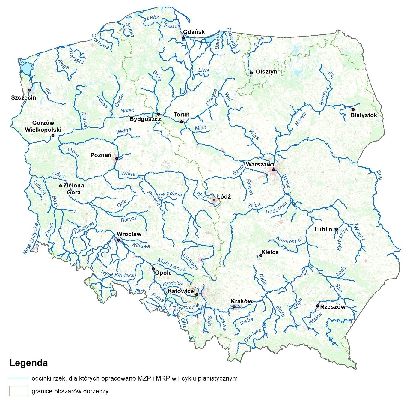 Rzeki lub odcinki rzek