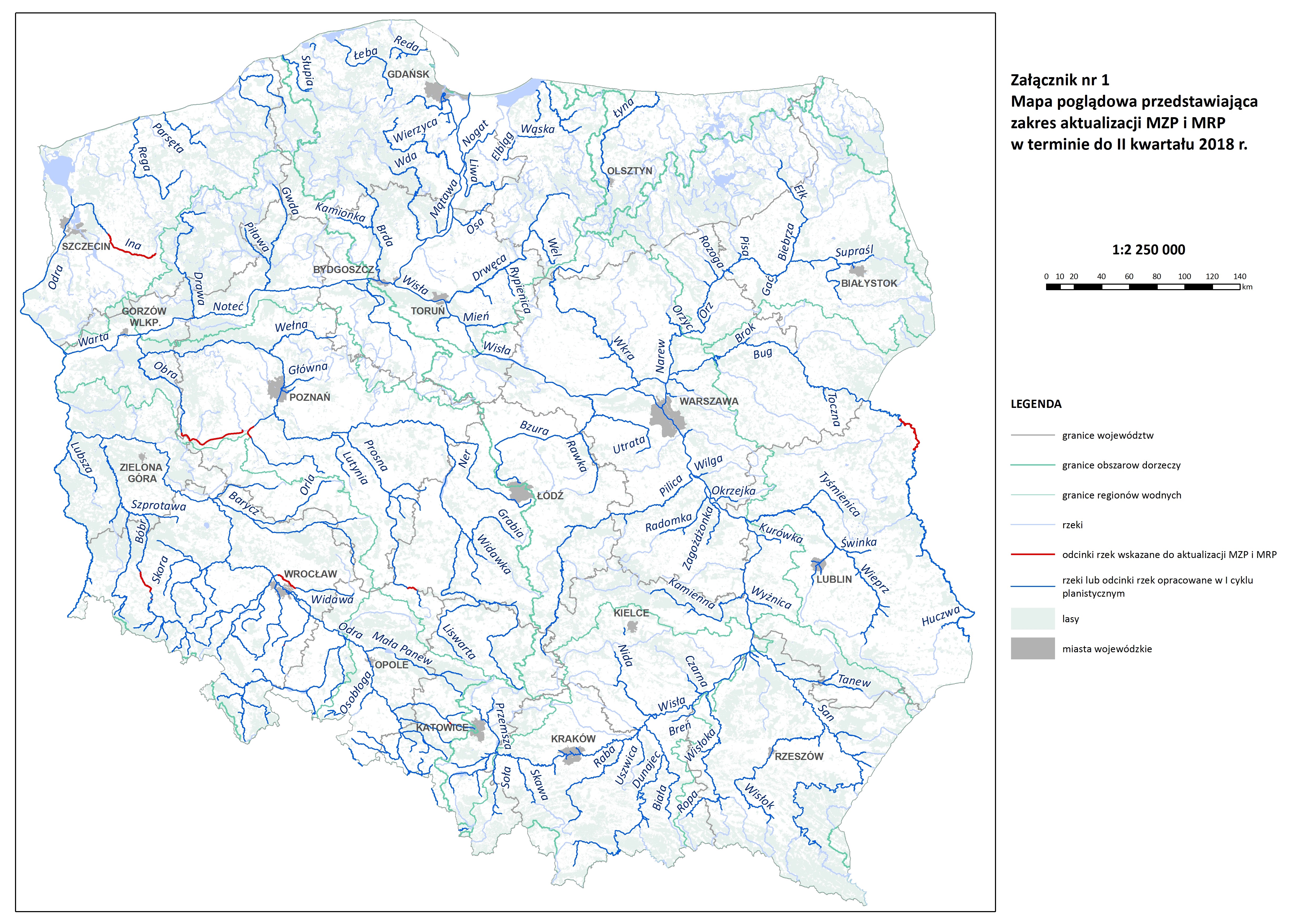 Wizualizacja zasięgu aktualizacji map zagrożenia powodziowego i map ryzyka powodziowego
